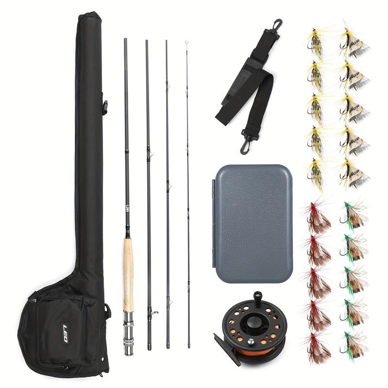 9' Fly Fishing Rod And Reel Combo With Carry Bag 20 Flies Complete Starter Package Fly Fishing Kit