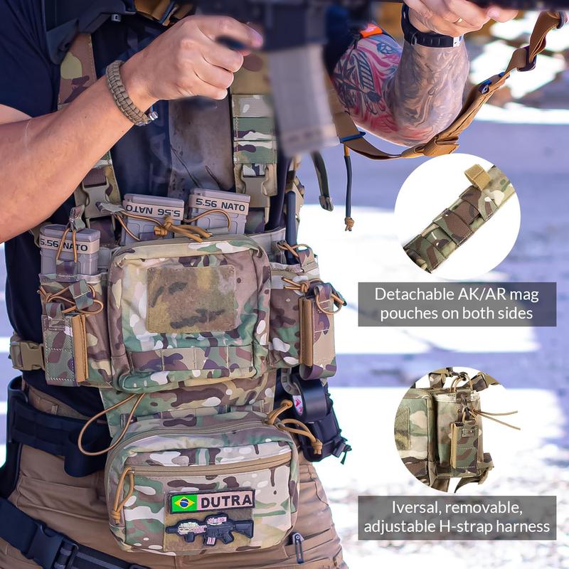 VOTAGOO Chest Rig-Sport Chest Rig New, Adjustable & Detachable Molle Micro Chest Rigs