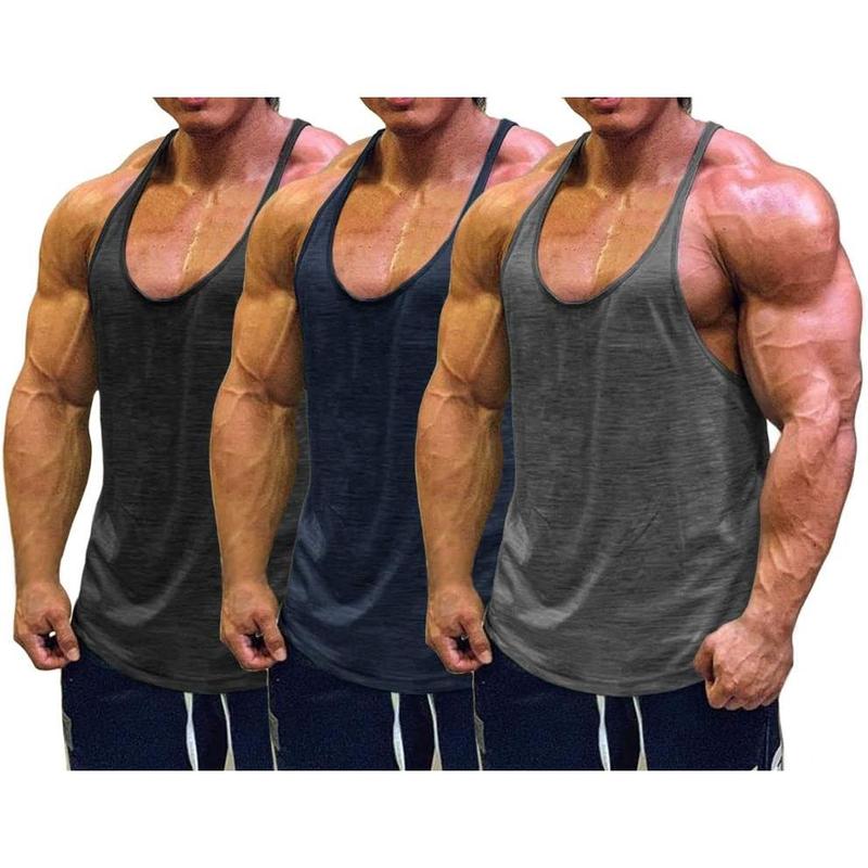 Men's Bodybuilding Stringer Tank Tops Y-Back Gym Fitness Workout Training Running T-Shirts Athletic Quick Dry Top