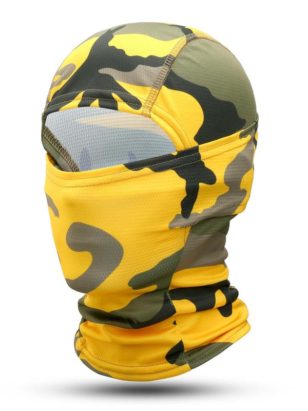 Unisex Sporty Camouflage Pattern Face Covering Mask,  Breathable Balaclava Cap for Men & Women, Quick Drying Sports Face Mask for Outdoor Activities