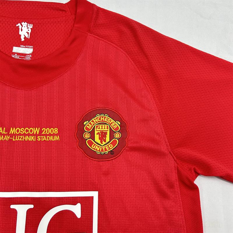 NIKE 07 08 Manchester United Home Short Sleeve 7# Cristiano Ronaldo Retro Soccer Jersey Red