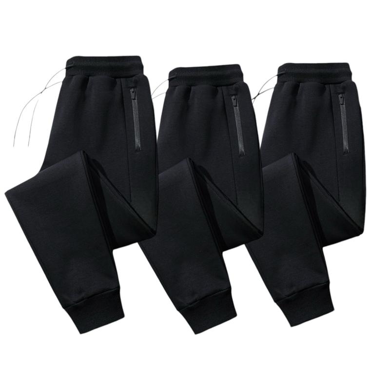 BenBen Men's Ultra Soft Black Fleece Joggers - Pack of 3, Perfect for Lounging and Running Errands magic fleece pocket casual comfrt sweatpants