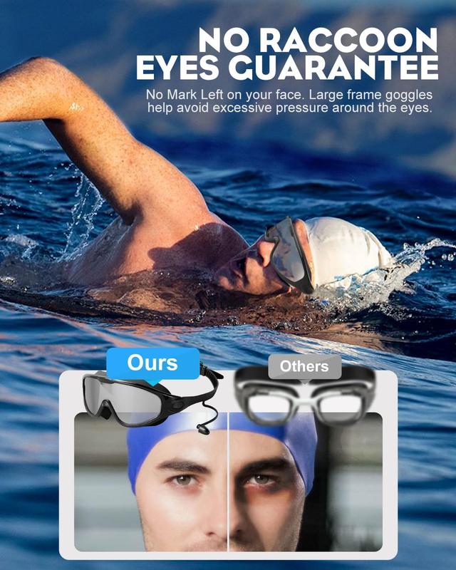 Swim Goggles 2 Pack, Swimming Goggles for Adults, No Leaking Water Goggles, Anti Fog Pool Goggles for Men Women Youth