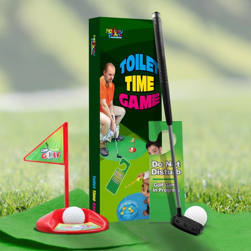 Toilet Golf Game Set - Practice Mini Golf in Any Restroom Bathroom - Father's Day, White Elephant, Christmas, Valentines Funny Gag Gifts