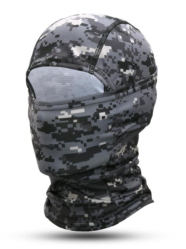 Unisex Sporty Camouflage Pattern Face Covering Mask,  Breathable Balaclava Cap for Men & Women, Quick Drying Sports Face Mask for Outdoor Activities