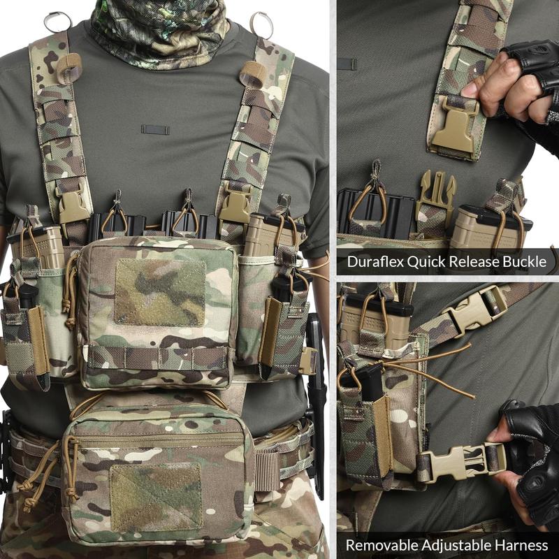 VOTAGOO Chest Rig-Sport Chest Rig New, Adjustable & Detachable Molle Micro Chest Rigs