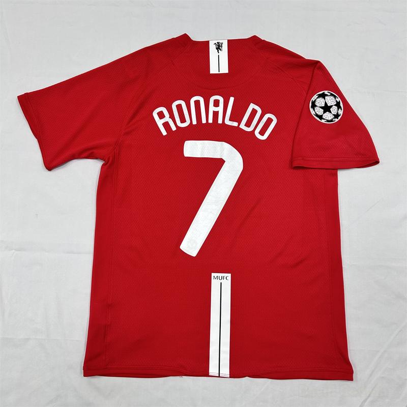 NIKE 07 08 Manchester United Home Short Sleeve 7# Cristiano Ronaldo Retro Soccer Jersey Red