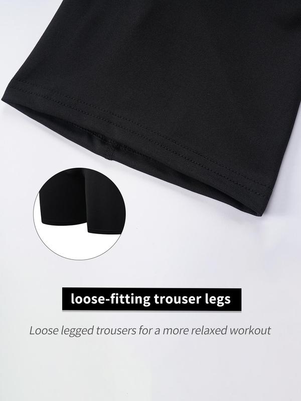 Men's Letter Tape Elastic Waist Sports Gym Shorts, Tight Quick Drying Breathable Comfortable Sports Short Leggings, Summer Sports Bottoms for Running Gym Workout