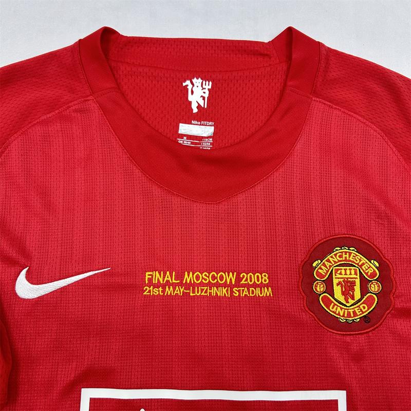 NIKE 07 08 Manchester United Home Short Sleeve 7# Cristiano Ronaldo Retro Soccer Jersey Red