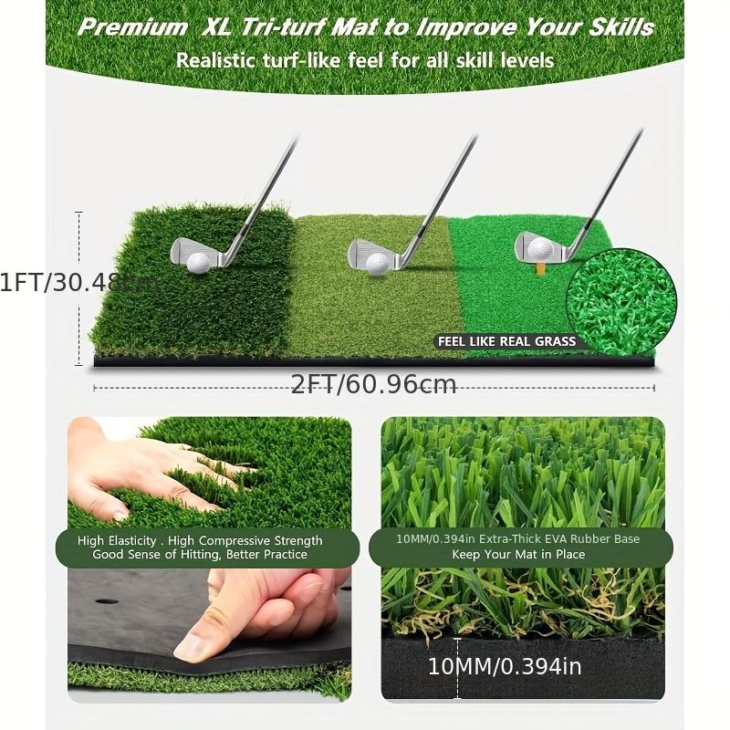 adoptedshop 10x7ft Realistic Turf Deluxe Golf Practice Net Set - Ultimate Backyard Golfing Experience with Target Zone, 5 Golf Balls, Tees, Rubber Tees, Durable Carry Bag, and More