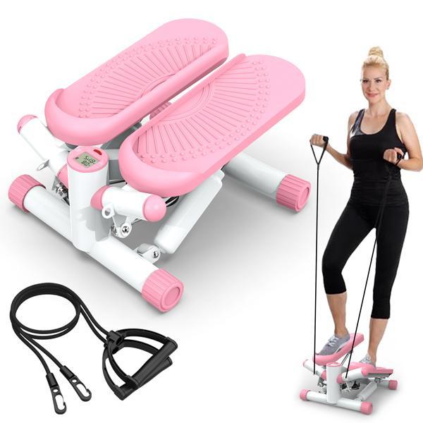 [Fahuac] Mini Steppers for Exercise at Home,Stair Stepper with Resistance Bands with Quiet Design, Portable Fitness Stepper Equipment Machine for Full Body Workout, Max 330 Lbs