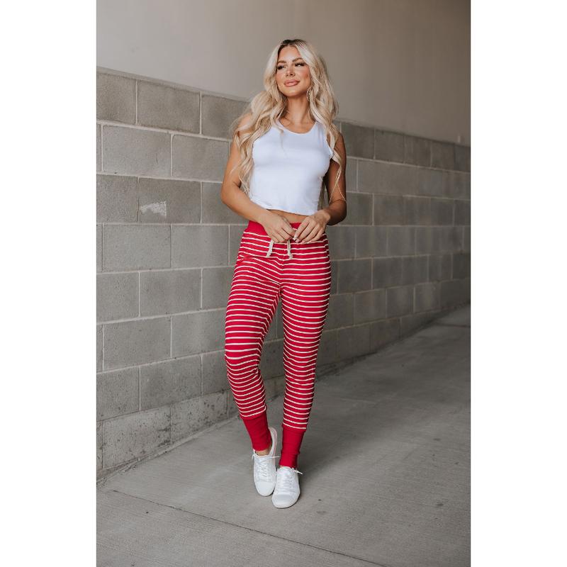 Ampersand Avenue Triple Stretch Joggers - Peppermint Stripe