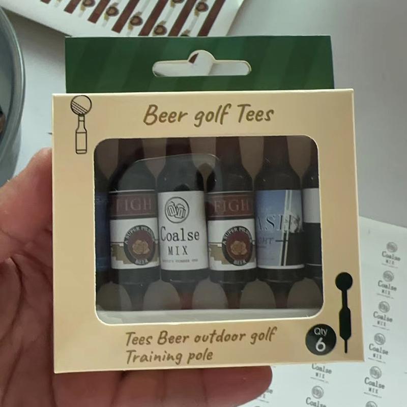 6 Pack Plastic Beer Bottle Golf Tees , The Perfect and Funny Gift for Men, Funny Golf Accessories