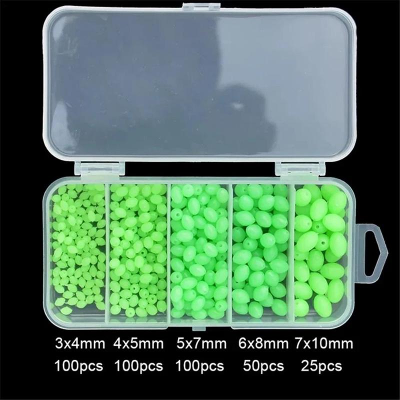 Luminous Fishing Lure Beads, 375pcs box Mixed Size Glow in The Dark Floating Fishing Beads, Fishing Accessories for Night Fishing