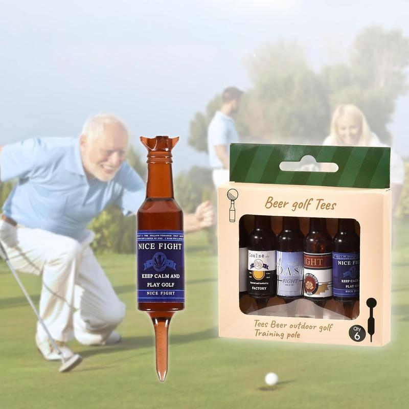 6 Pack Plastic Beer Bottle Golf Tees , The Perfect and Funny Gift for Men, Funny Golf Accessories