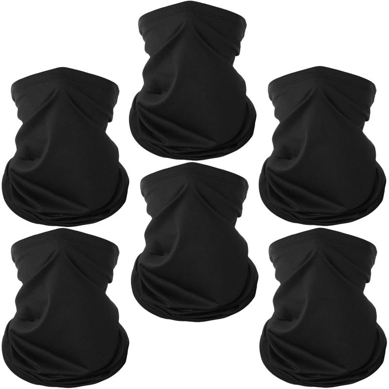 6 Pack Neck Gaiter Balaclava Bandana Gator Face Mask Scart Cover Breathable Sun Protection Headwear for Men Women