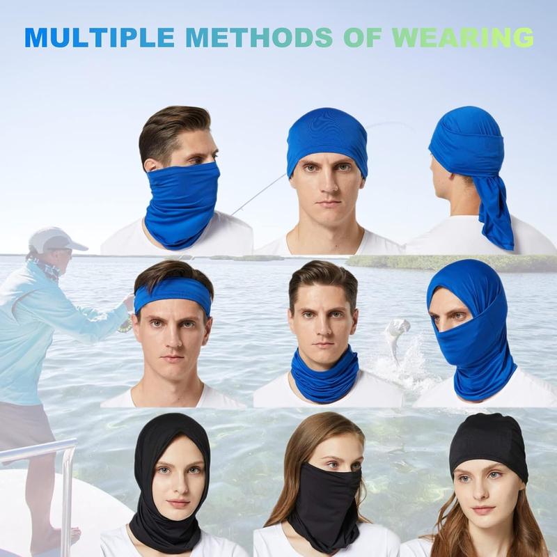 6 Pack Neck Gaiter Balaclava Bandana Gator Face Mask Scart Cover Breathable Sun Protection Headwear for Men Women