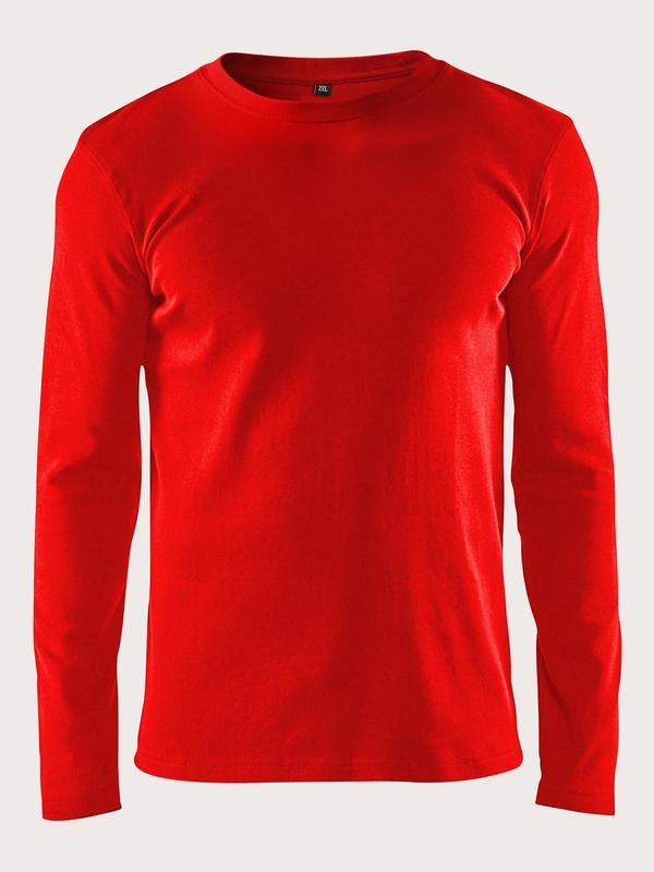 Men's Plus Size Regular Fit Solid Round Neck Long Sleeve Tee, Summer Clothes, Quick Drying Crewneck T-shirt, Casual Men's  Top for All Seasons, Men's Clothing Outfits