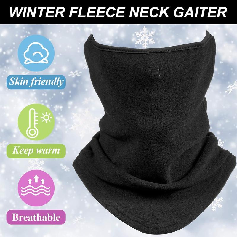 6 Pieces Winter Fleece Neck Gaiter Warmer Face Covering Windproof Half Balaclava Neck Scarf for Cold Weather Skiing