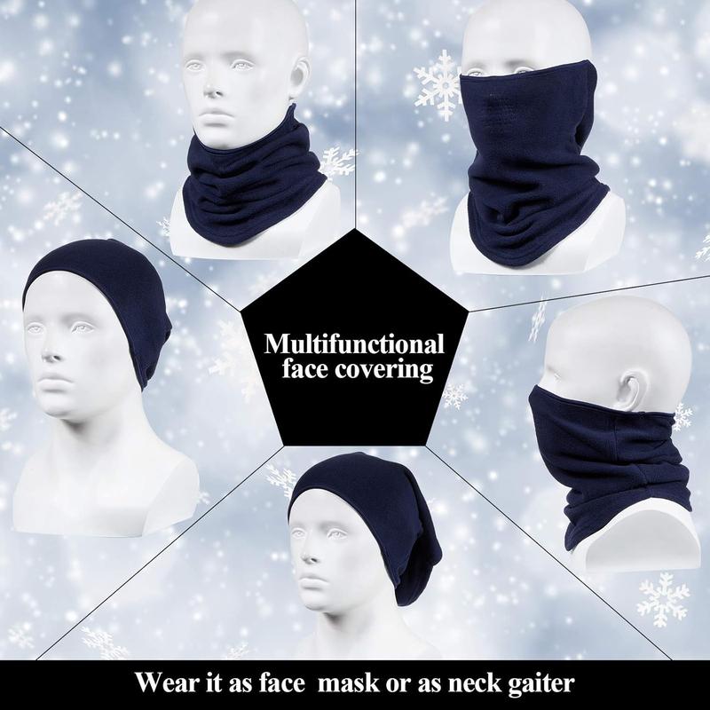 6 Pieces Winter Fleece Neck Gaiter Warmer Face Covering Windproof Half Balaclava Neck Scarf for Cold Weather Skiing