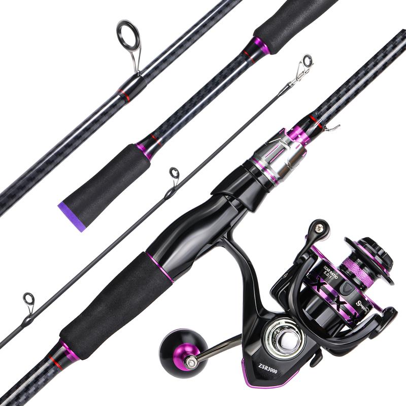 Sougayilang Fishing Rod and Reel Combo,  High quality Guides Fishing Pole with Spinning Reel Combo for Freshwater and Saltwater