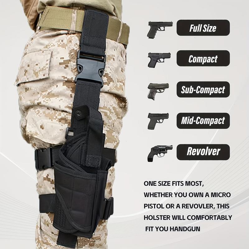 Right Leg Holster, Male and Female Thigh Holster with Cartridge Bag, Adjustable Leg Safety Belt, Suitable for Outdoor Sports