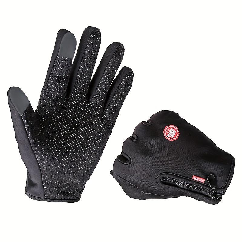 Men's Winter Gloves Touch Screen, Waterproof and Windproof Motorcycle Gloves for Cold Weather, Outdoor Sports Warmth, Fleece Skiing