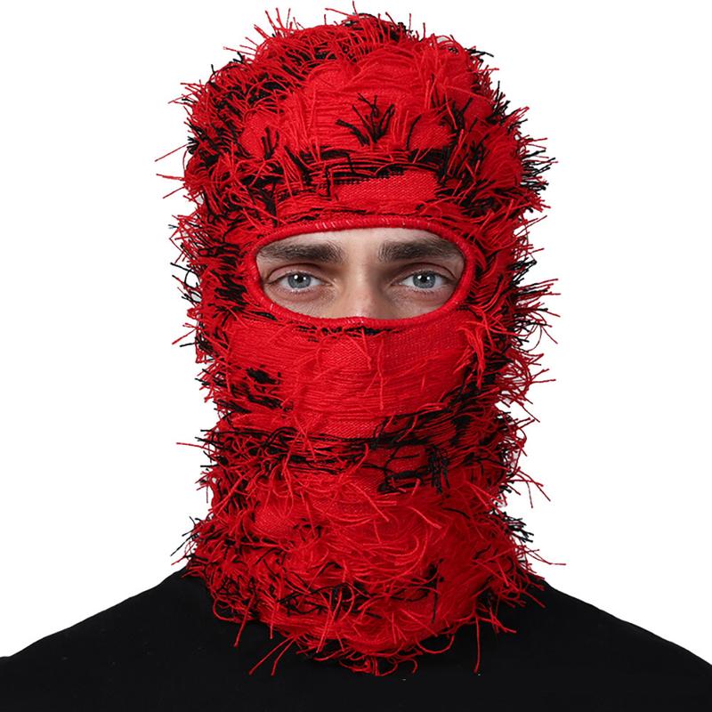 Soft Fluffy Balaclava Mask - Windproof Full Face Cover for Winter Sports - Ideal for Skiing Full Face Knitted Windproof Balaclava Ski Mask - Stay Warm and Comfortable with Breathable, Toggle Closure for Bachelor Party and Cold Weather Skiing and Riding