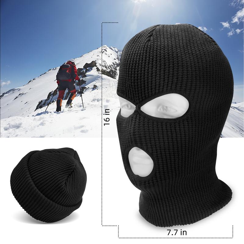 3 Hole Full Face Ski Mask Winter Cap Balaclava Hood Beanie Warm Tactical Hat