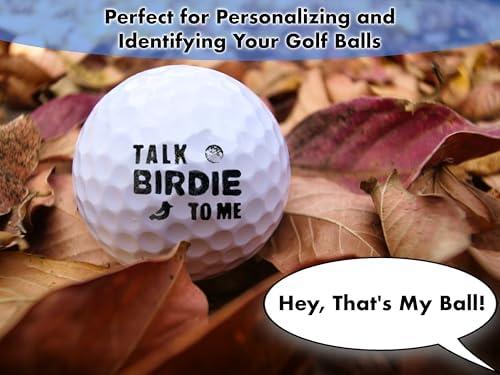 Ball Badge - Golf Ball Stamp, Self-Inking Golf Ball Stamper, Golf Ball Marker, Reusable Golf Ball Marking Tool to Identify Golf Balls - (The Dirty Series) (Talk Birdie to Me)