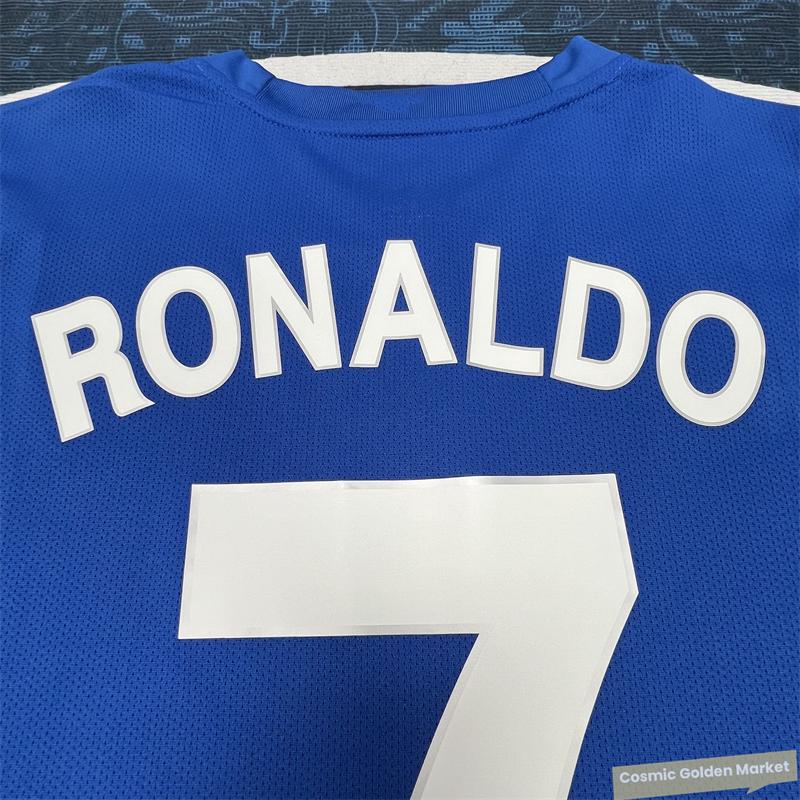 0809  Away Retro Long Sleeve Soccer Jersey No. 7 Ronaldo