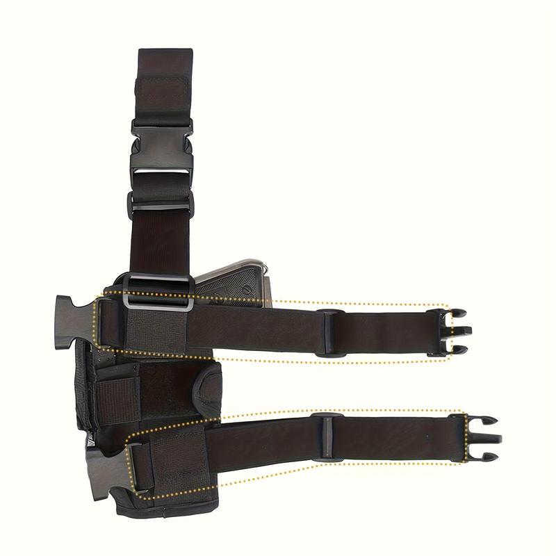 Right Leg Holster, Male and Female Thigh Holster with Cartridge Bag, Adjustable Leg Safety Belt, Suitable for Outdoor Sports