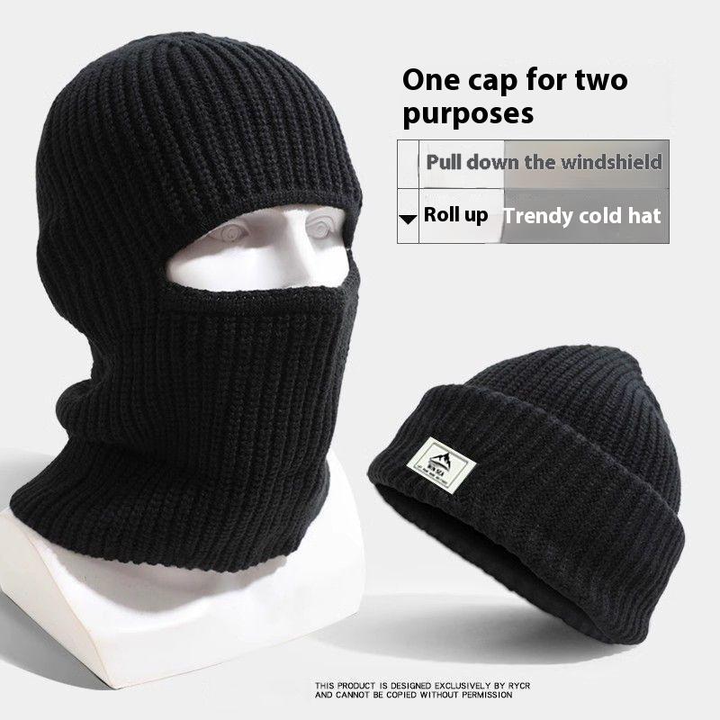 Ski Mask For Men Winter Knitted Windproof Neck Full Face Mask Balaclava Hats 1 Hole Ski Mask Fleece For Men Women Winter Favors Face Scarf Winter