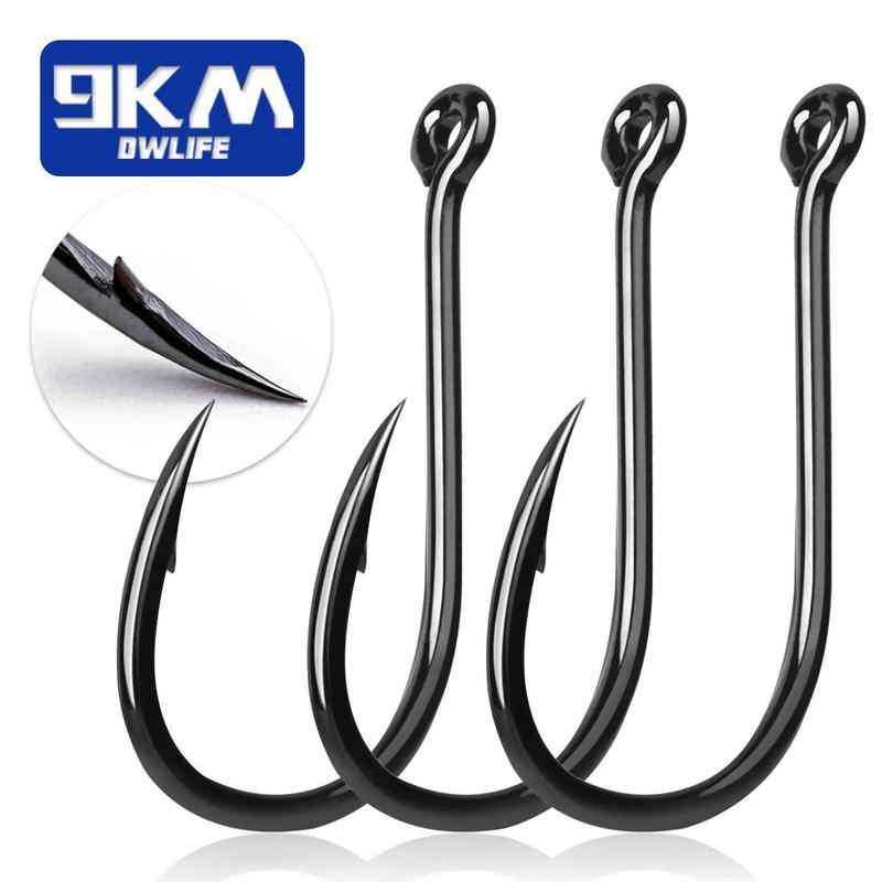 Fishing Hook, 50pcs set Saltwater Fishing J Hooks, Strong Sharp Needle Point Barbs Ringed Eye Saltwater Fishing Octopus Hooks, Fishing Accessories