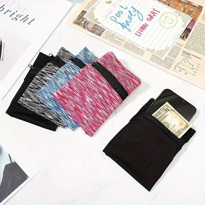 Random Color Wrist Wallet, 1 Count Zipper Wristband Pouch, Mini Cash Card Holder for Outdoor Sports & Travel Accessories