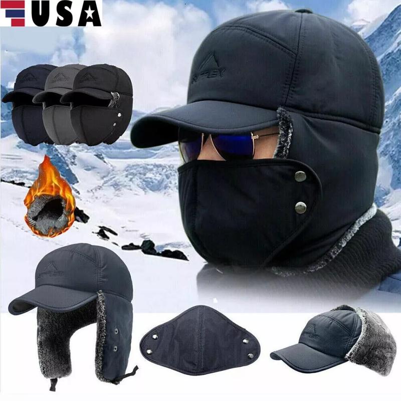 Men Women Winter Hat Aviator Snow Ski Waterproof Warm Hat Cap,Ear Flap Trapper Hat Thermal