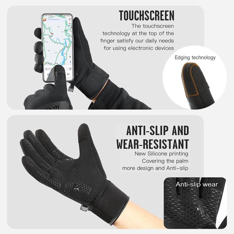 10 Winter Gloves Waterproof Windproof Men Women - Touch Screen Thermal Warm Ski Gloves, with Non-slip Grip and Soft Lining for Cold Weather Running, Cycling, Biking, Driving, Hiking, Golf, Snow