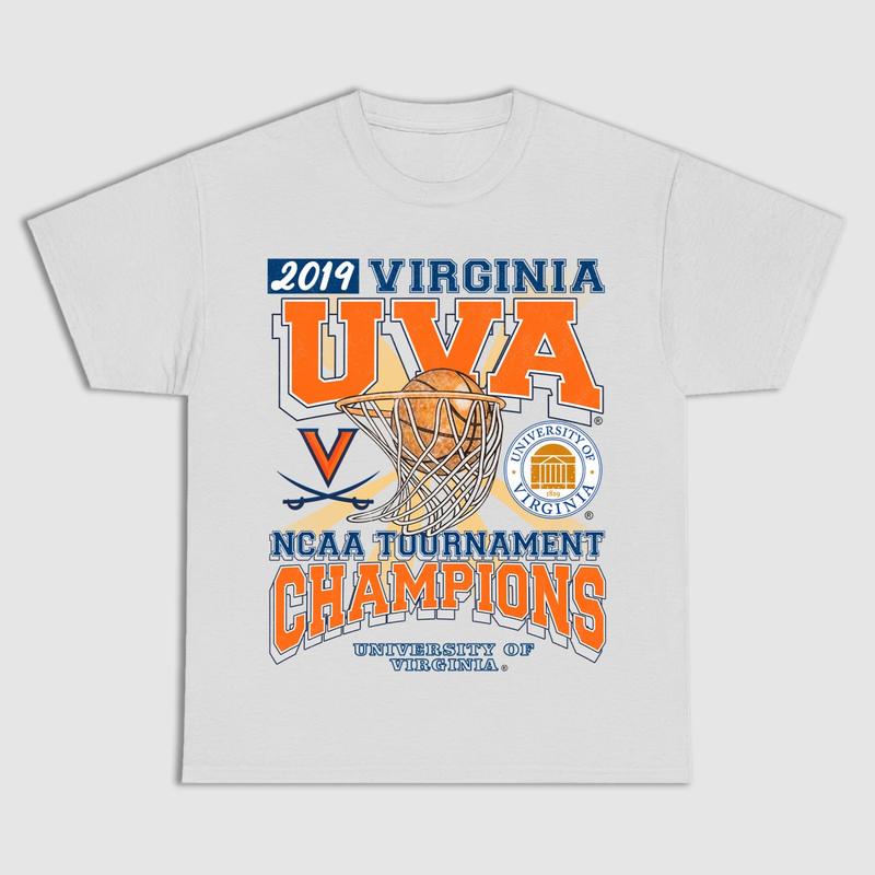 University of Virginia UVA Tournament Champs NCAA Vintage Sports Tees for Men - Classic Cotton T-Shirt