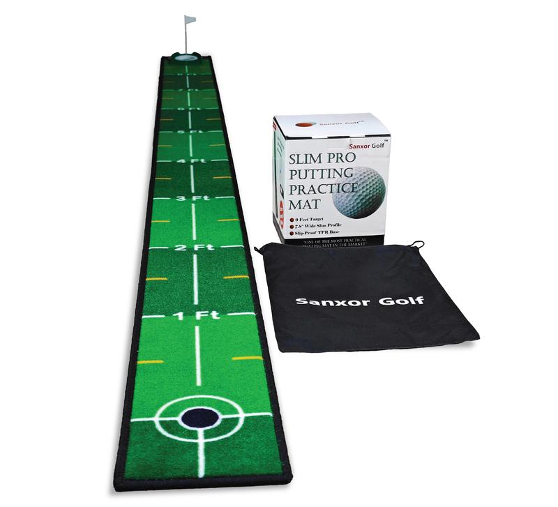 Sanxor Golf Putting Practice Mat, Extra Slim For Easy Storage, For Experience Golfer Pre-Game Home Practice