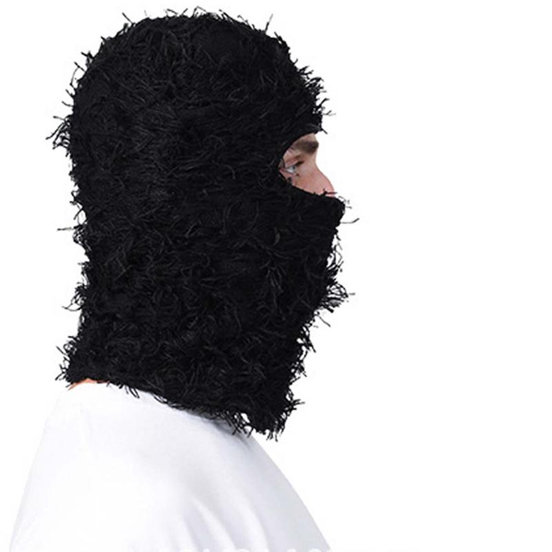 Soft Fluffy Balaclava Mask - Windproof Full Face Cover for Winter Sports - Ideal for Skiing Full Face Knitted Windproof Balaclava Ski Mask - Stay Warm and Comfortable with Breathable, Toggle Closure for Bachelor Party and Cold Weather Skiing and Riding