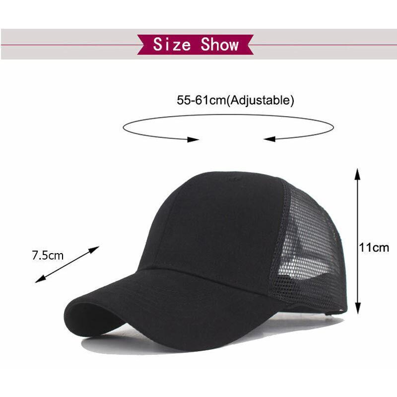 Mens Womens Trucker Hat Mesh Back Plain Solid Snapback Baseball Cap Blank Visor