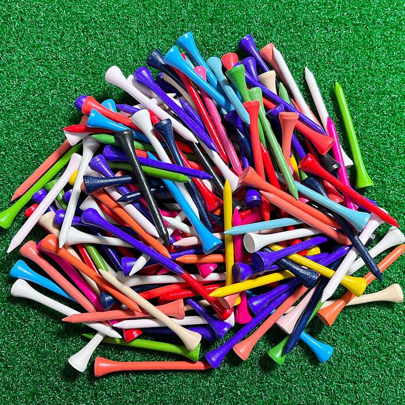 Multicolor Golf Tee Pegs, 100pcs Wooden Golf Tee Ball Holder, 83mm 70mm 54mm 42mm Lightweight Golf Nails, Golf Accessories