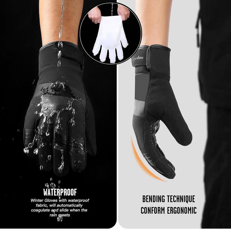 10 Winter Gloves Waterproof Windproof Men Women - Touch Screen Thermal Warm Ski Gloves, with Non-slip Grip and Soft Lining for Cold Weather Running, Cycling, Biking, Driving, Hiking, Golf, Snow