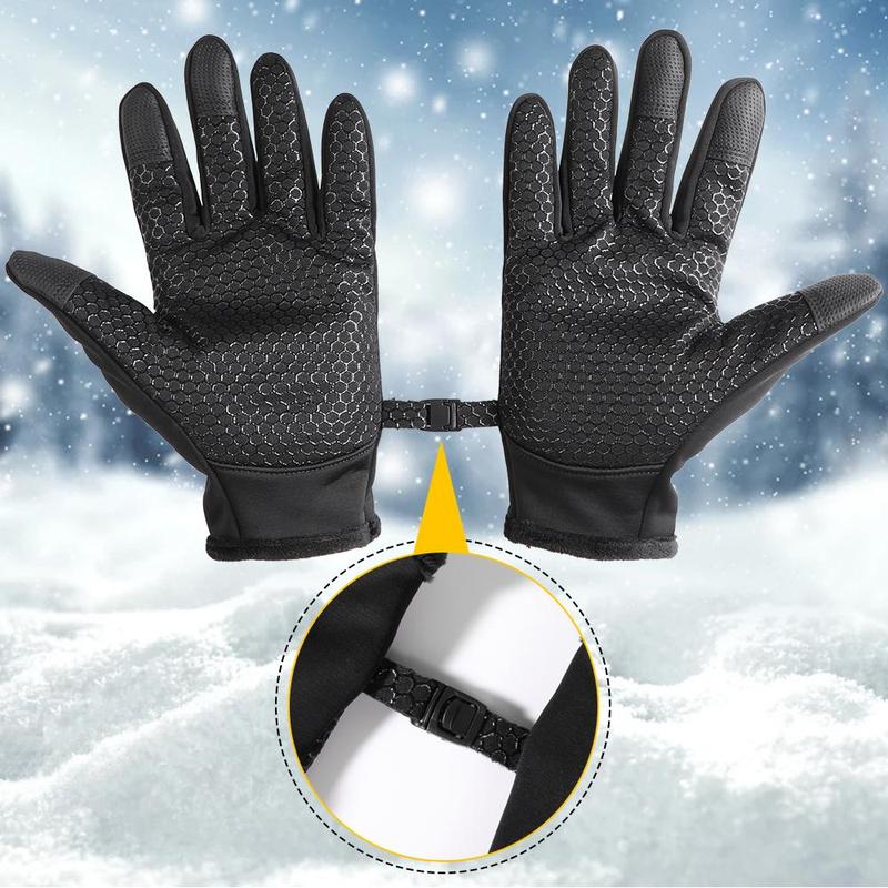 Winter Warmer Gloves, 1 Pair Waterproof Touch Screen Gloves, Full Finger Protective Gear for Cycling Skiing Running Motorcycle