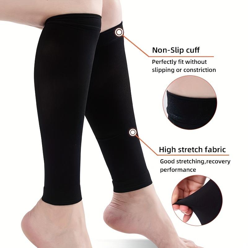 Compression Leg Sleeves For Running, Basketball, And Riding - 15-21mmHg Pressure, Plus Size Calf Socks - Unisex