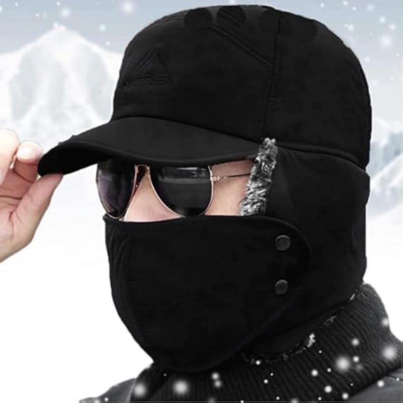 Outdoor Sports Hat with Detachable Mask, Thickened Winter Warm Hat for Skiing, Skating, Climbing, Cycling, Sports & Outdoor Accessories