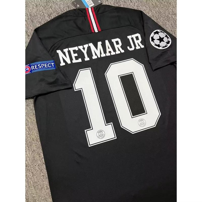 1819 Paris jersey, UEFA Champions League second away, black number 10, Neymar short sleeved custom football jersey