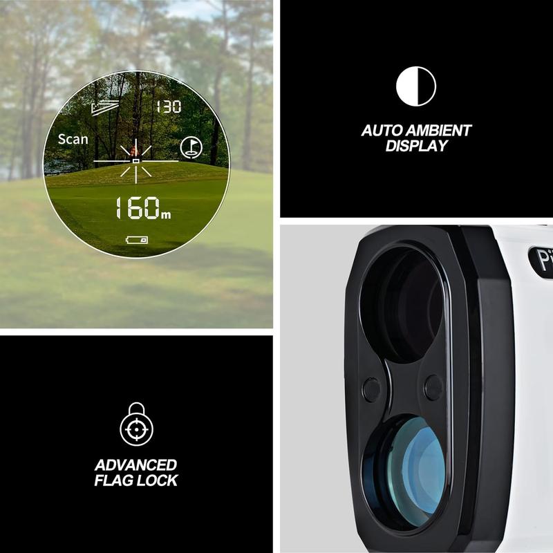 PIIDOTWIT Golf Rangefinder with Slope 600 Yard Rangefinder 6x24mm Waterproof, Pulse Vibration, Carrying Case, Free Battery, Gift Wrap F2