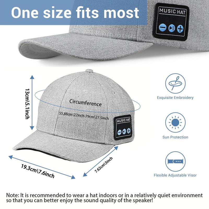 Autumn Adjustable Bluetooth Compatible Hat, Wireless Smart Speaker Sports Cap, Outdoor Sports Hat for Men & Women, Running Essentials, Thanksgiving, Christmas, Christmas List Ideas 2024