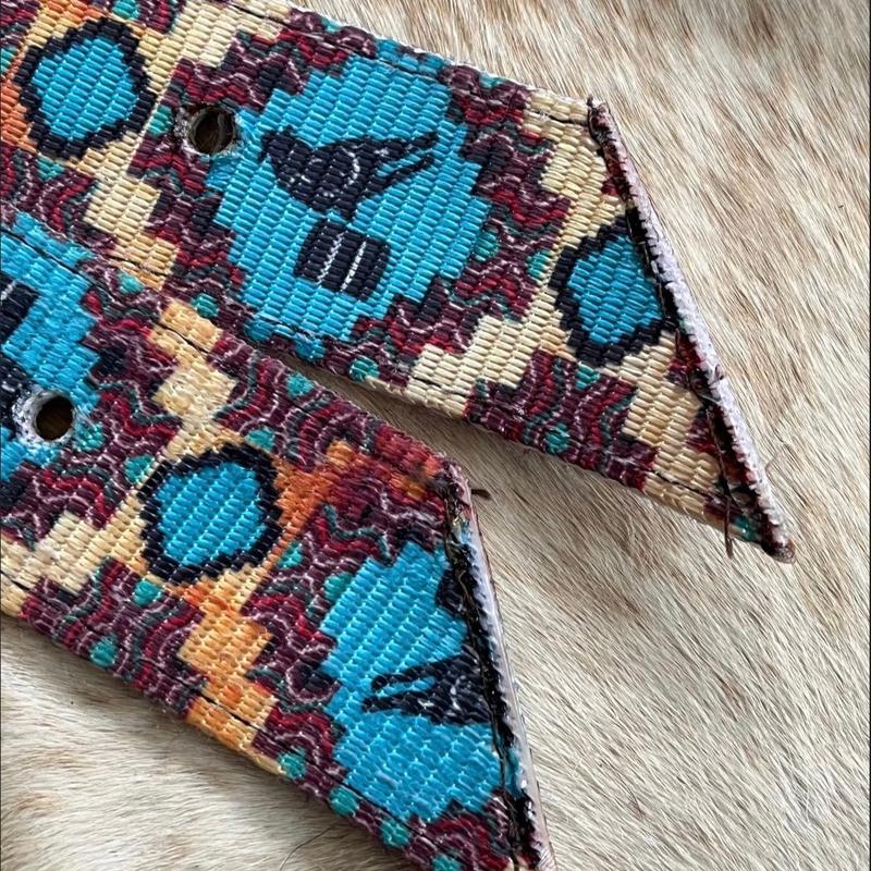 Colorful Western Saddle Tie Strap and Off Side Biillet Set